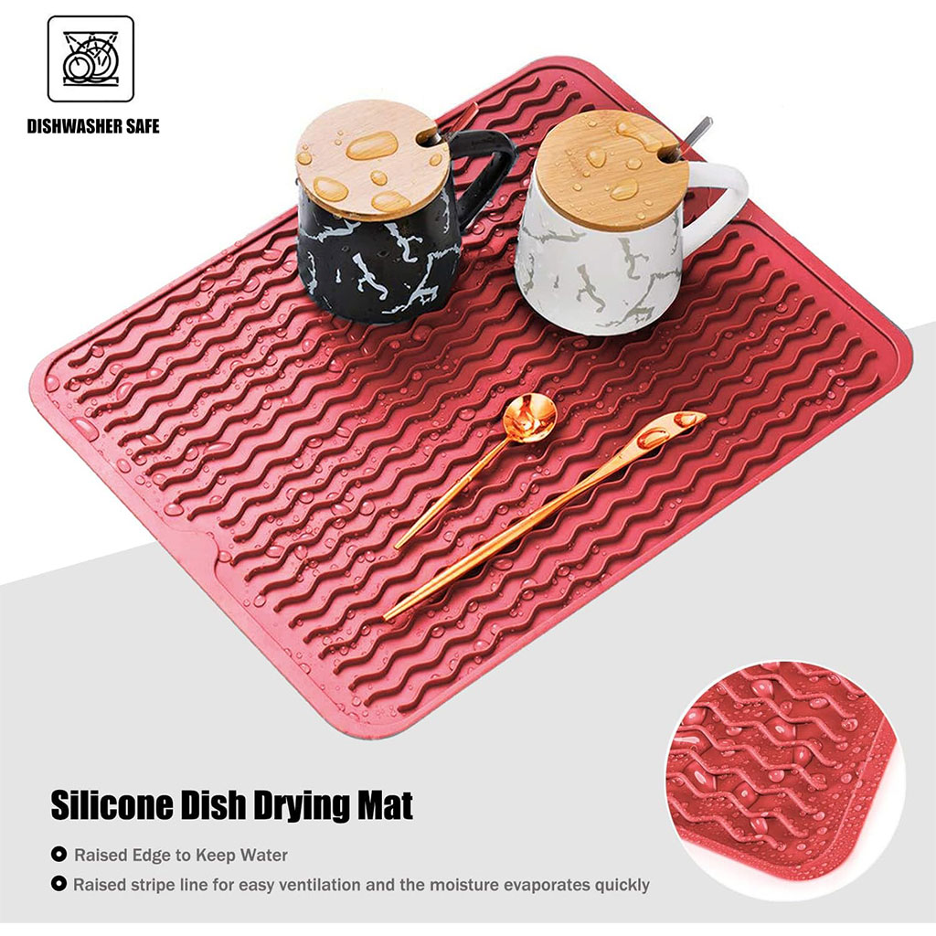 Tapis de Séchage en Silicone Souple et Flexible pour Cuisine - بساط تقطير الأواني 3