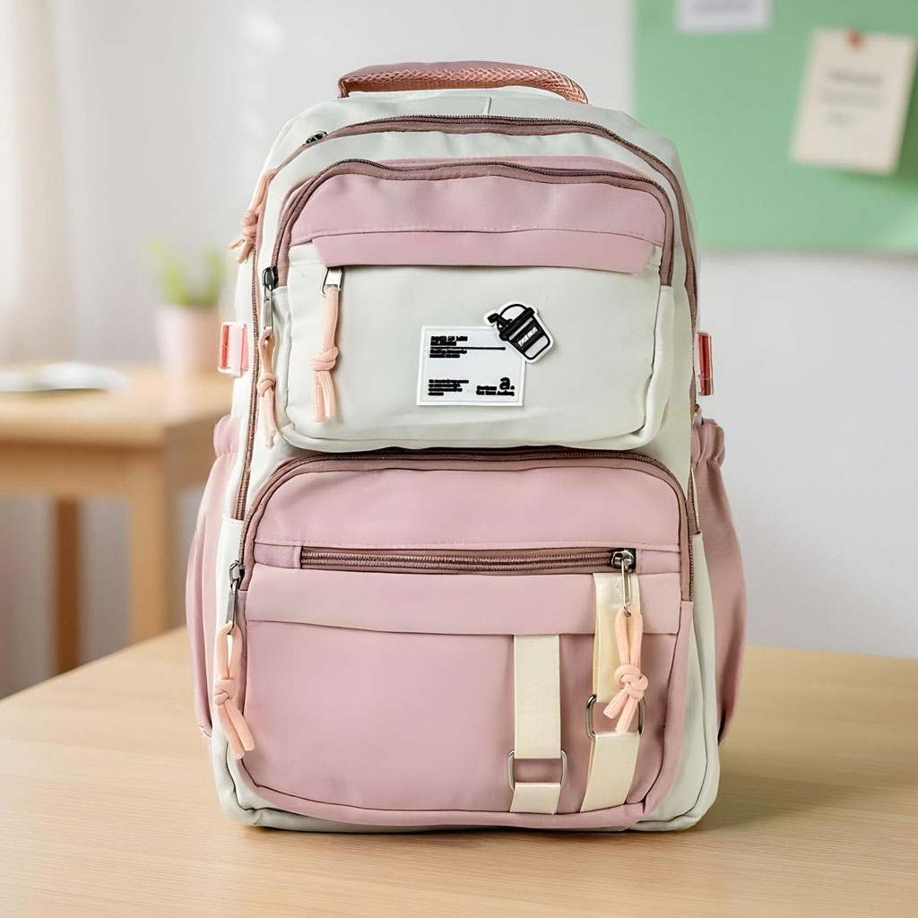 Sacs à dos d'école Style Décontracté Milkshake Rose - حقيبة ظهر مدرسية وردي 1