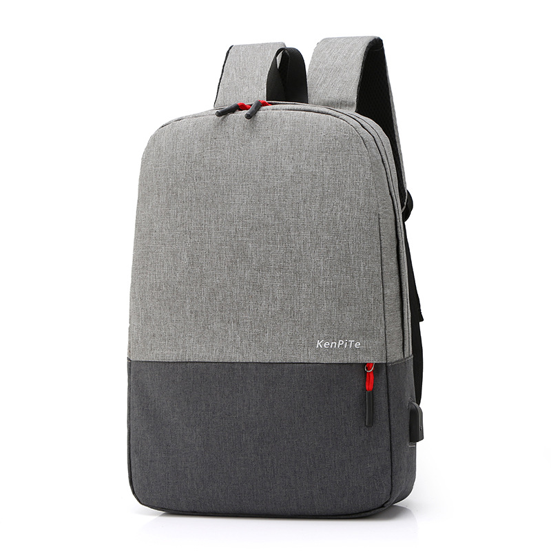 Sac à dos Bicolore Style Coréen Unisexe 127772-2 Gris - محفظة ظهر للكبار رمادي 1