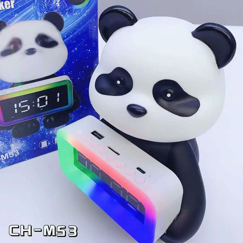 Enceinte Bluetooth Panda et Réveil Numérique RGB CH-M53 - مكبر صوت وساعة منبه 4