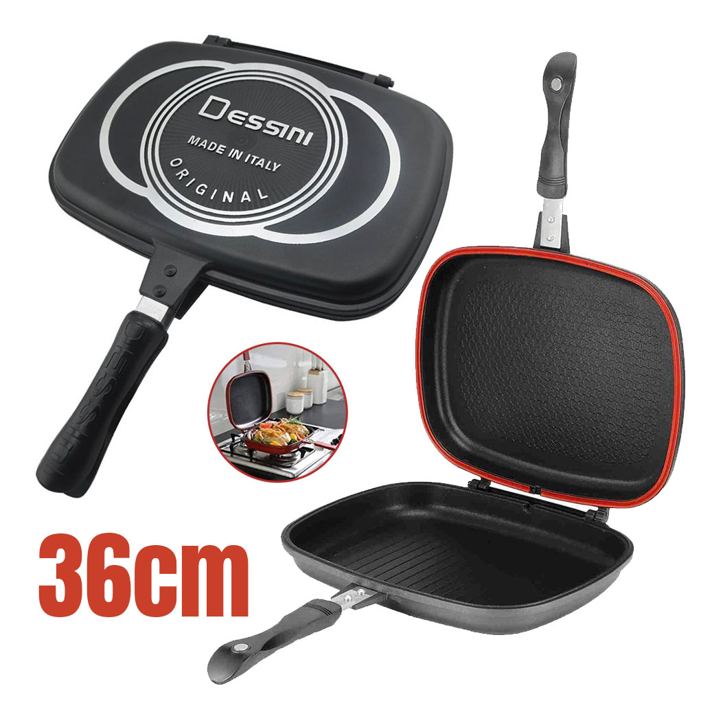 Poêle Dessini made in italy grill double face 36cm - مقلاة مزدوجة جودة أصلية 1