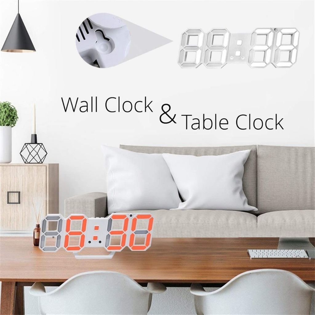 Horloge Numérique 3D LED pour Mur et bureau GH8018 – ساعة رقمية ثلاثية الأبعاد حائط و مكتب 3
