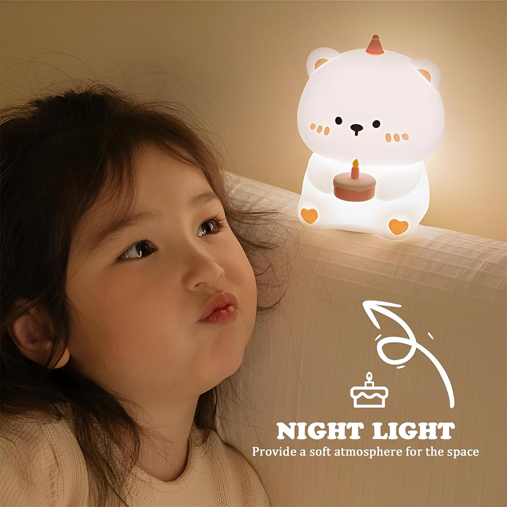 Veilleuse en Silicone Forme d'ours pour Chambre d'enfant Rechargeable 5