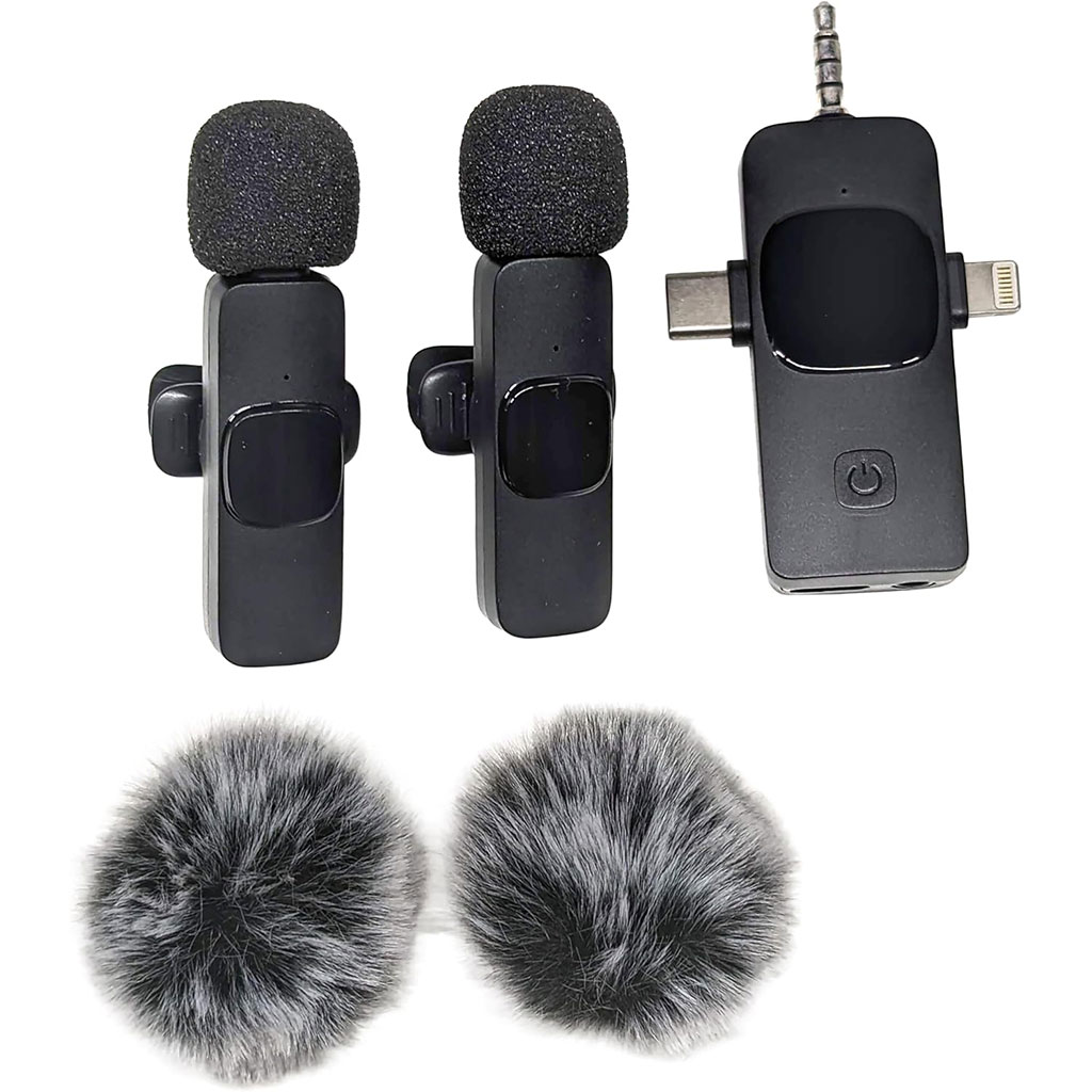 Microphone cravate sans fil 3 en 1 Plug and Play avec puce de réduction du bruit - ميكروفون لاسلكي 2