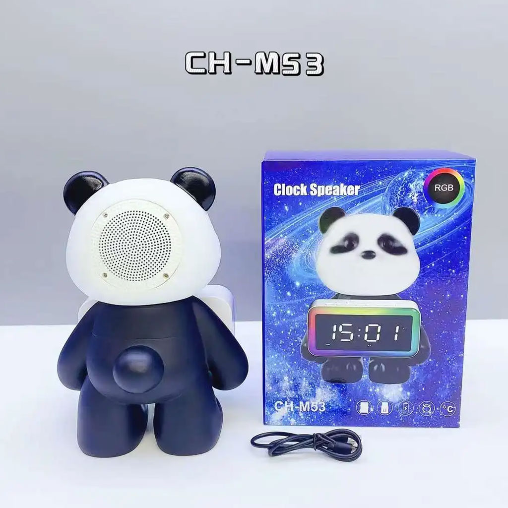 Enceinte Bluetooth Panda et Réveil Numérique RGB CH-M53 - مكبر صوت وساعة منبه 6