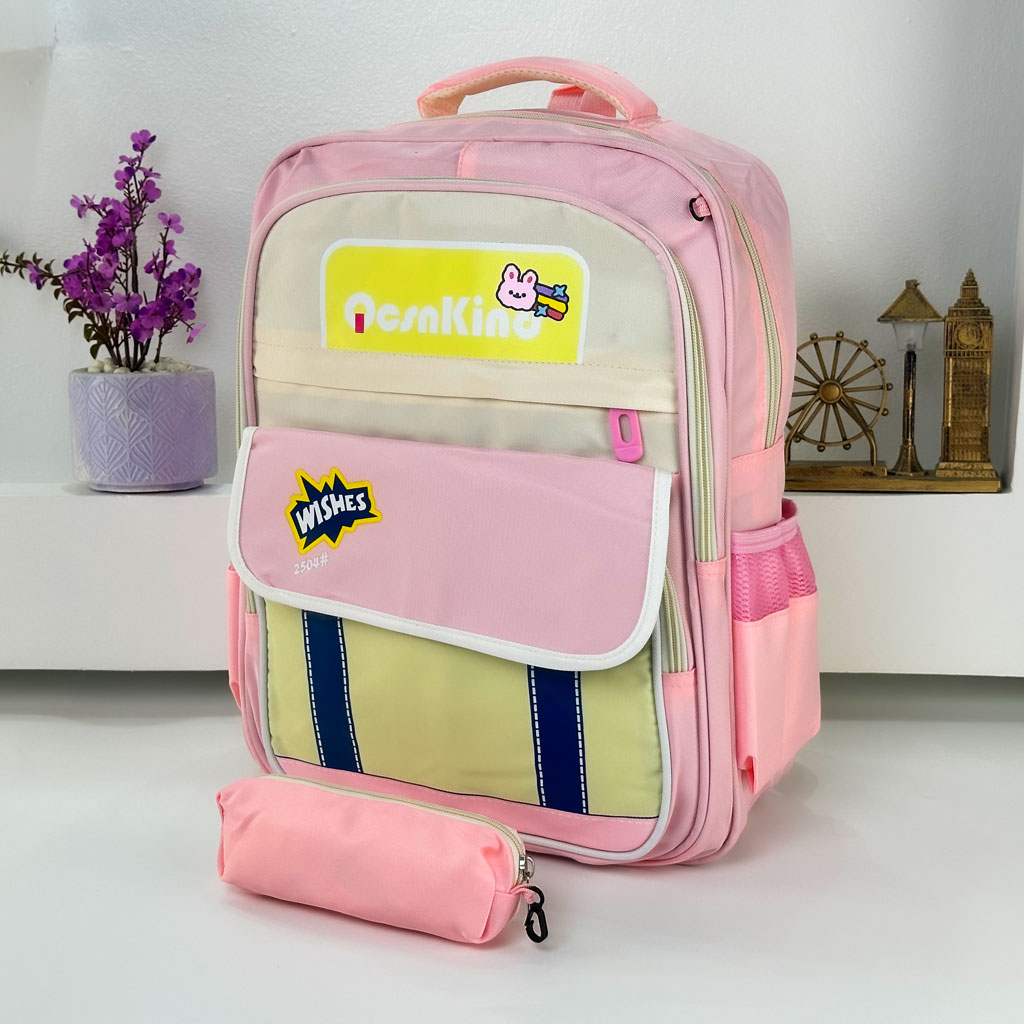 Sac à Dos pour Enfants avec Trousse Assortie 2504 Rose - حقيبة ظهر مدرسية للأطفال مع مقلمة وردي 3