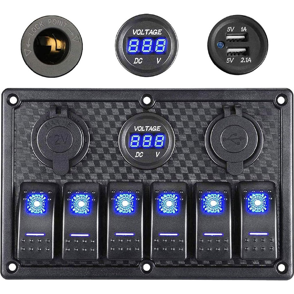 Panneau de commande 12V avec Affichage de Voltage - لوحة تحكم 3