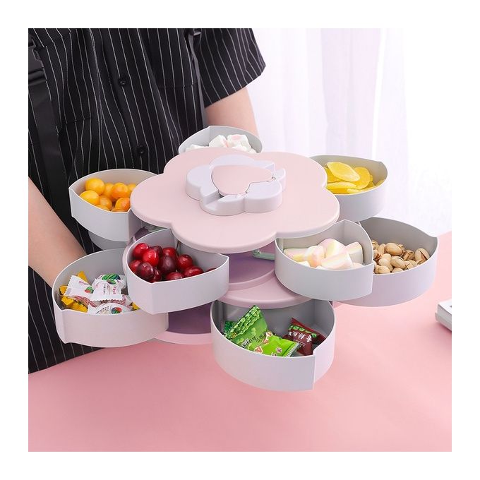 Bonbonnière Pétale Rotative à 2 Couches avec support telephone 7