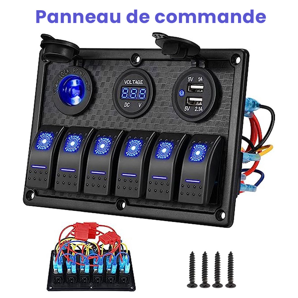 Panneau de commande 12V avec Affichage de Voltage - لوحة تحكم 1