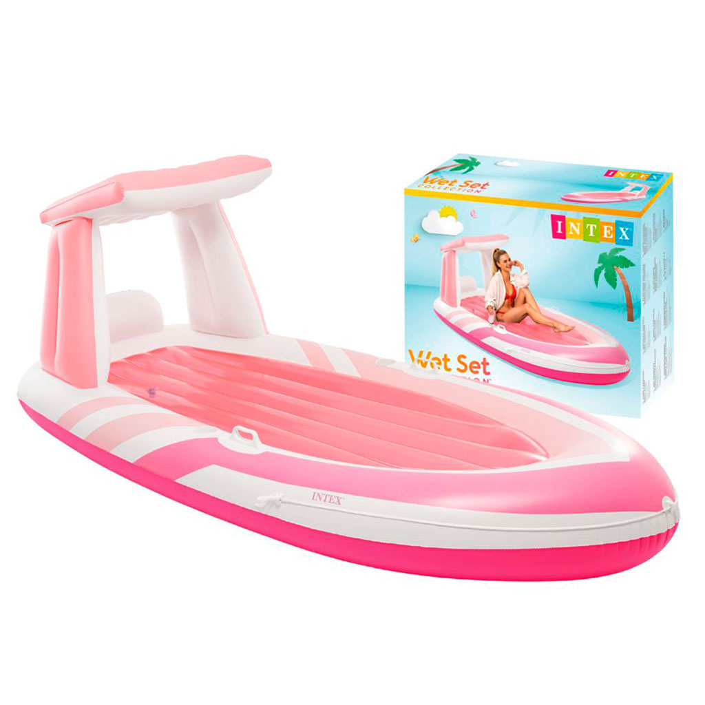 Matelas Gonflable Pink Paradise avec Toit et Porte-Gobelet Intex 57804EU - فرشة هوائية حجم كبير 2