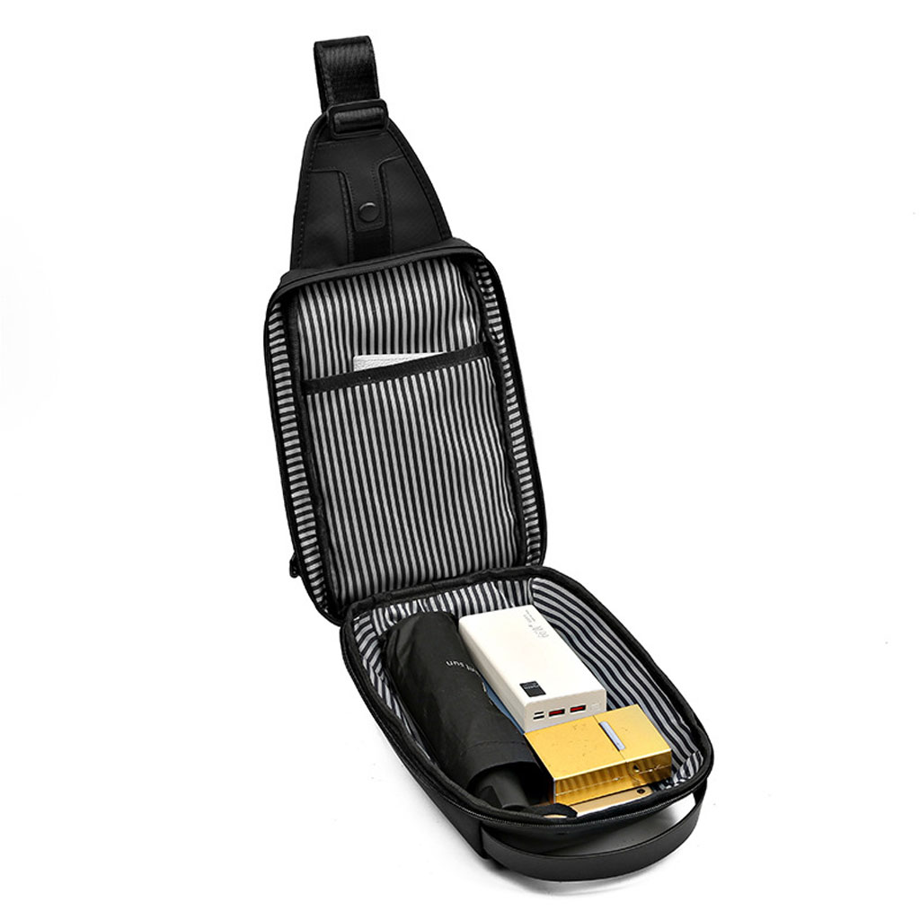 Fashion Black Sac de poitrine décontracté pour hommes avec bandoulière LX068 8