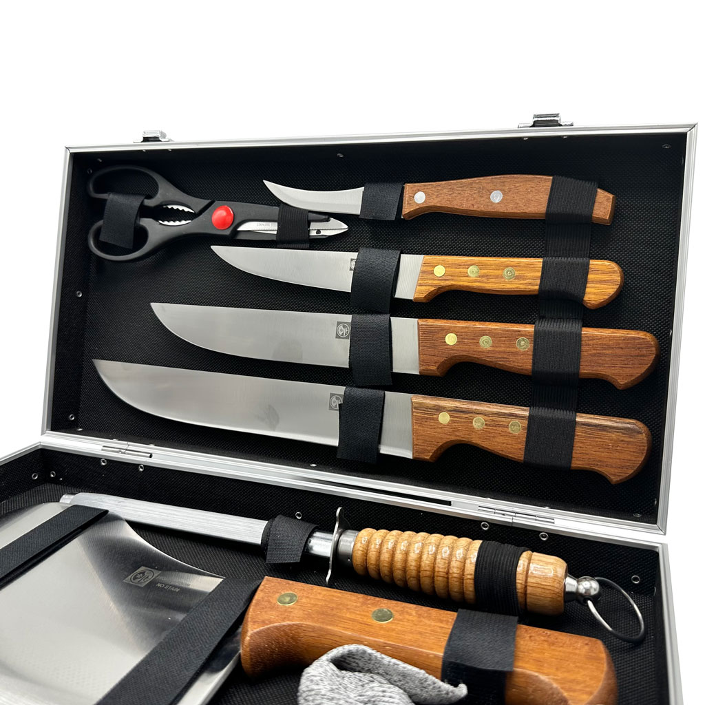 Mallette Professionnelle de Cout-eaux Manche en Bois et Accessoires – حقيبة سكاكين إحترافية 2