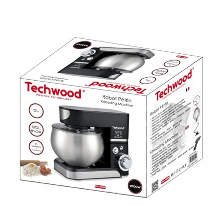 Robot Pétrin Multifonctions 6 Vitesses Avec Bol En Inox 5L 1000W Techwood TRO-1066 3