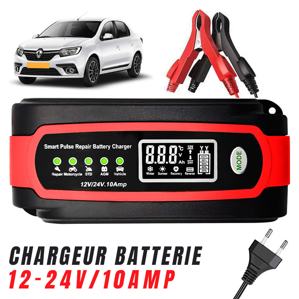 Chargeur de batterie voiture automatique intelligent 12-12v.10Amp - شاحن بطارية للسيارات 1