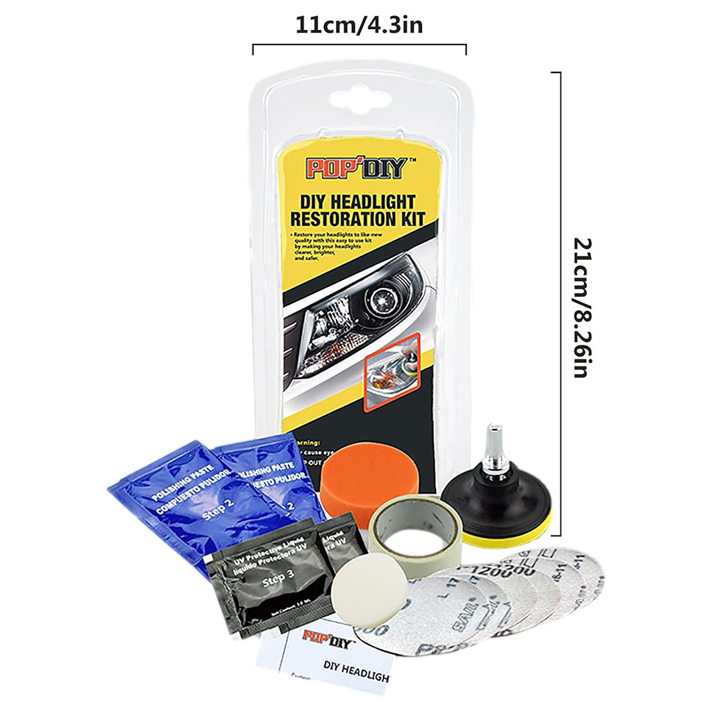 Kit Rénovation Phare Voiture pour Les Rayures De Jaunissement - طقم تنظيف أضواء السيارة - 12