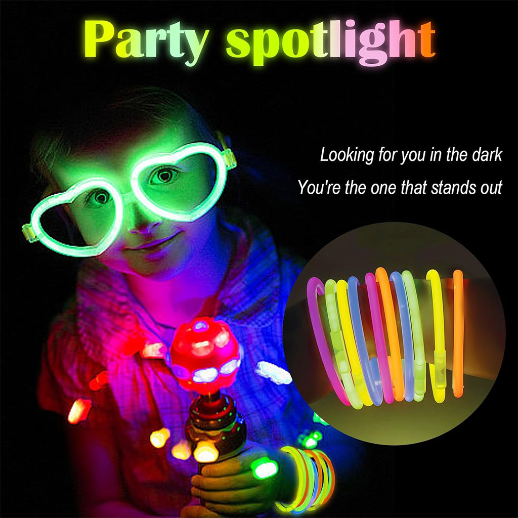 Glow Sticks Bulk Party Favors 50pcs 8inch Party Time - أساور مضيئة للحفلات - 7