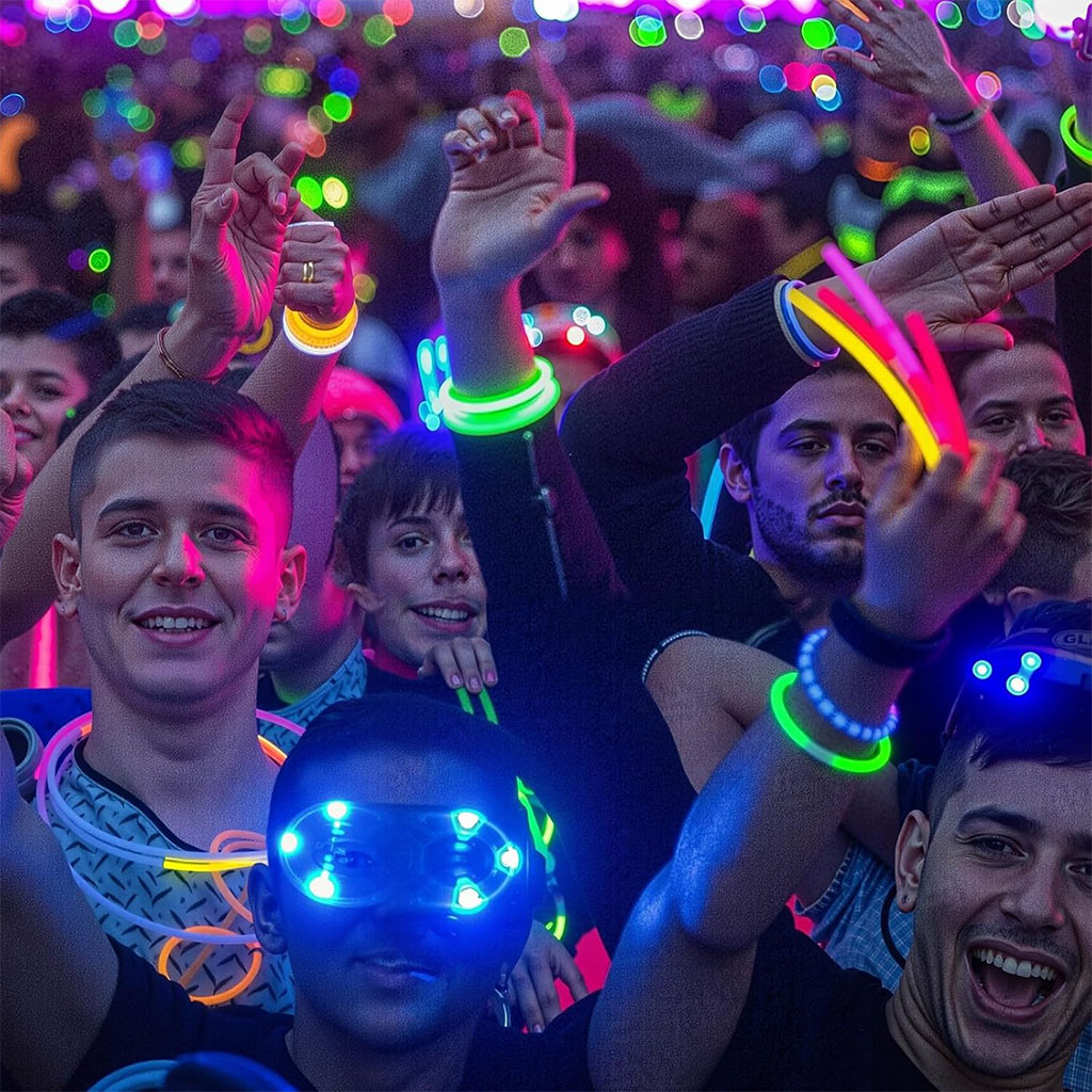 Glow Sticks Bulk Party Favors 50pcs 8inch Party Time - أساور مضيئة للحفلات 7