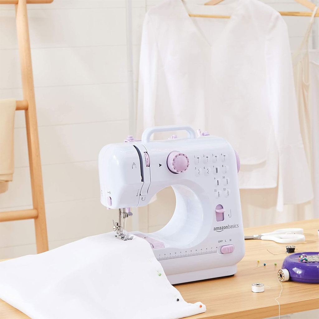 Machine à coudre portable 12 points 2 vitesses avec veilleuse LED et pédale - ماكينة خياطة محمولة 5