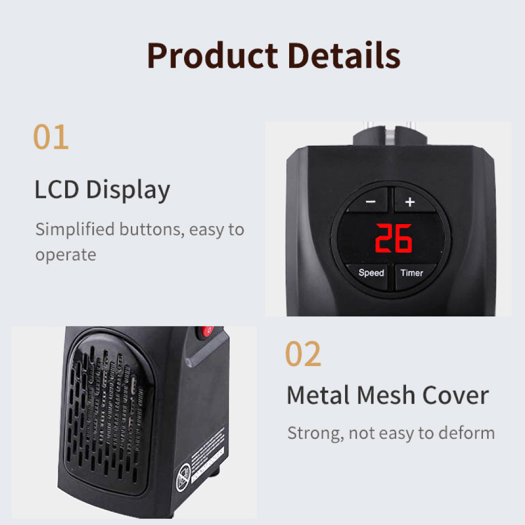 Chauffage Murale Portable Electrique 350W - 2