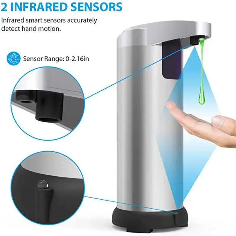 Distributeur automatique de savon liquide avec capteur infrarouge intelligent 250 ML - 4