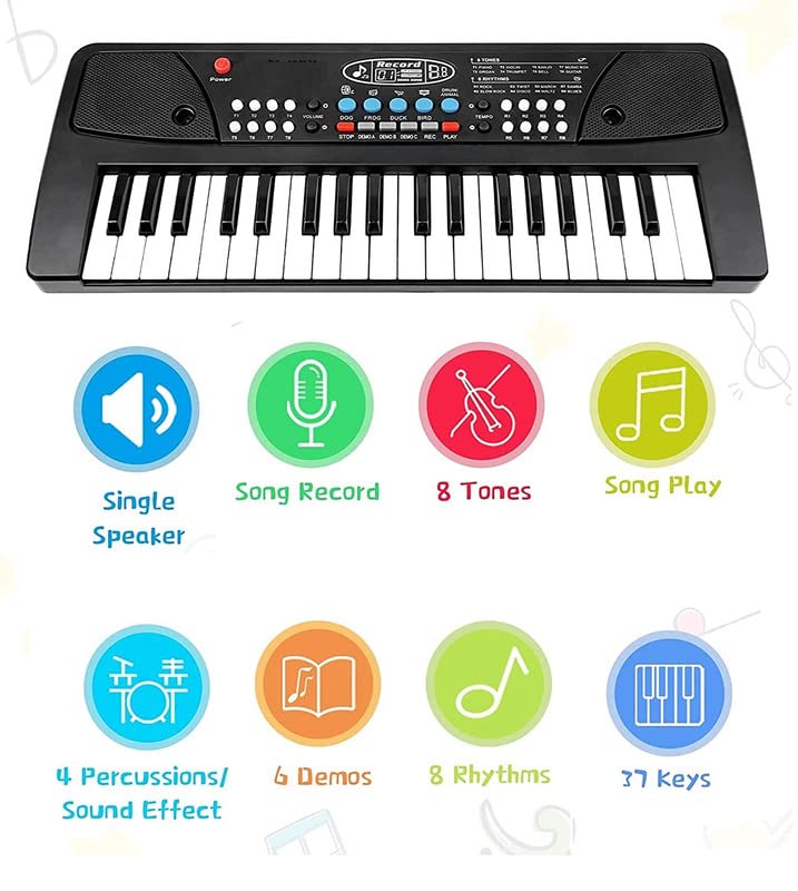 Piano éducatif à clavier électronique pour enfants, avec microphone et 37 touches - بيانو تعليمي بـ 37 مفتاحاً للأطفال - 5
