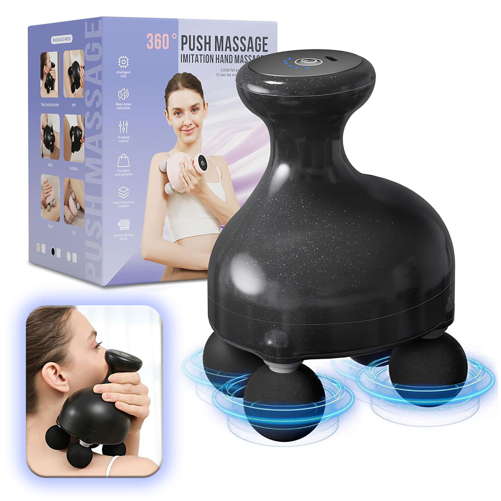 Pistolet de massage portatif à 4 têtes pour tissus profonds - جهاز تدليك الجسم 2