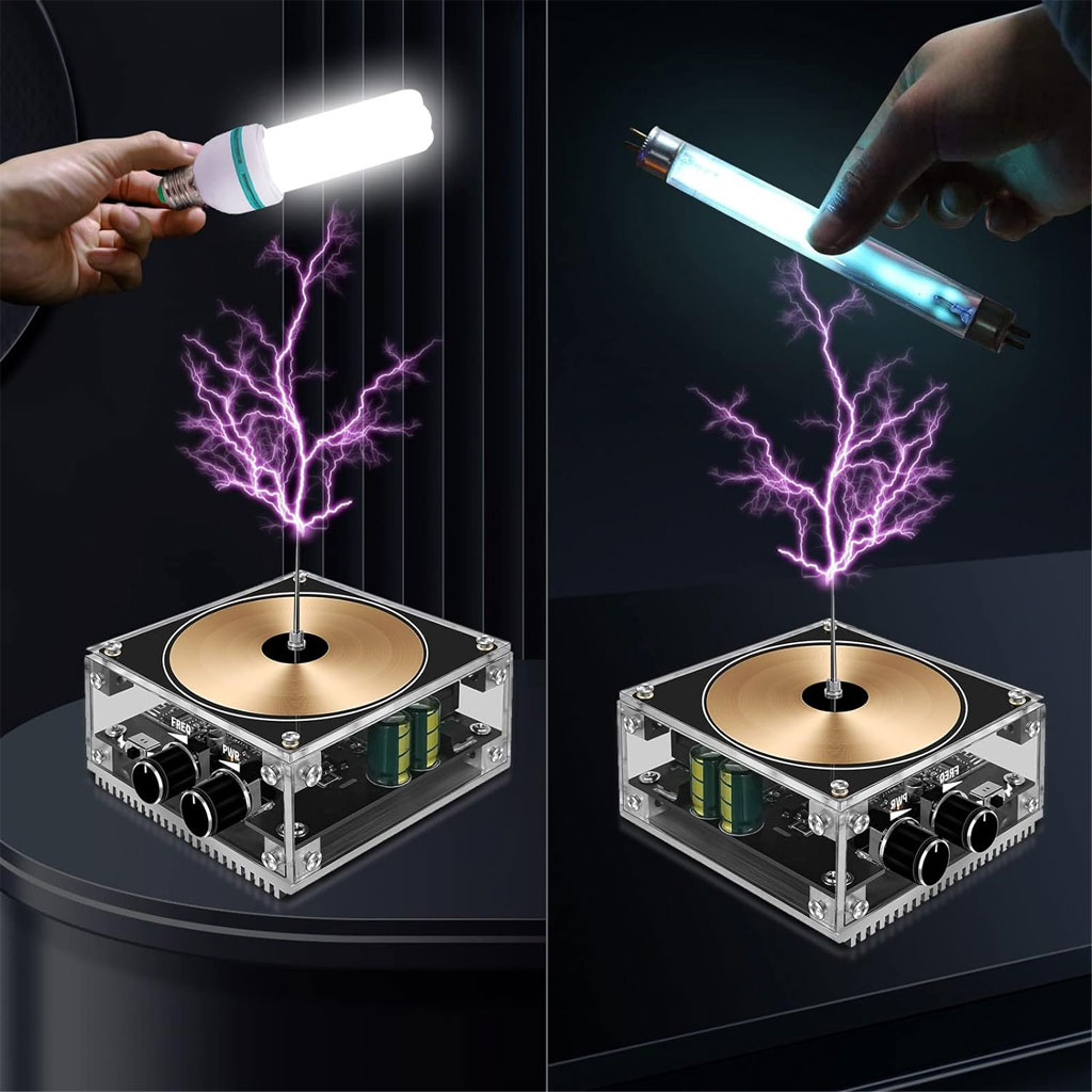 Bluetooth Mini Music Tesla Coil Kit,10 Cm Solid State Touchable Artificial Lightning - صندوق تيسلا - 8