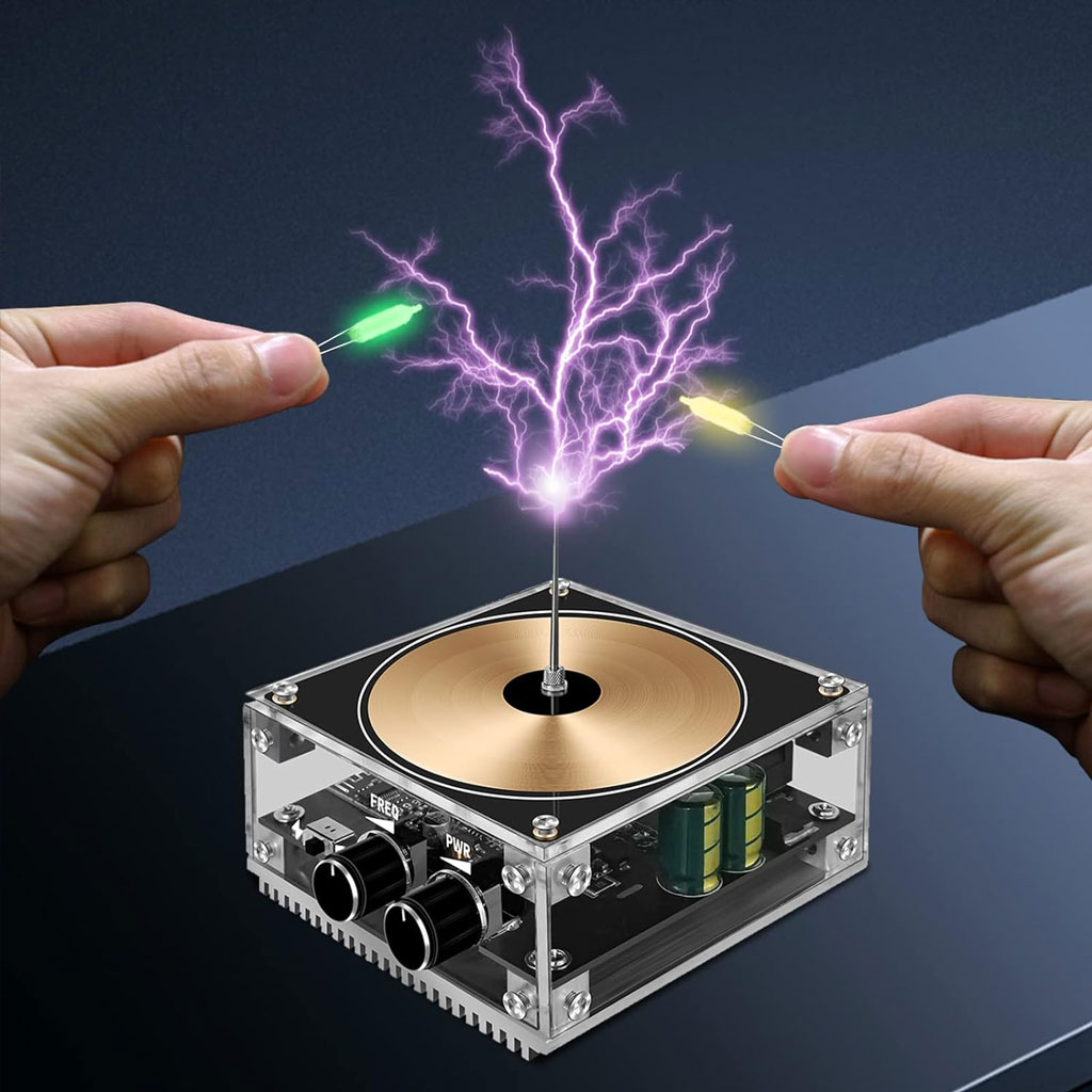 Bluetooth Mini Music Tesla Coil Kit,10 Cm Solid State Touchable Artificial Lightning - صندوق تيسلا - 9