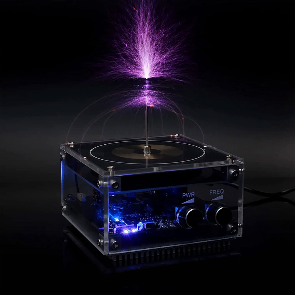 Bluetooth Mini Music Tesla Coil Kit,10 Cm Solid State Touchable Artificial Lightning - صندوق تيسلا - 7