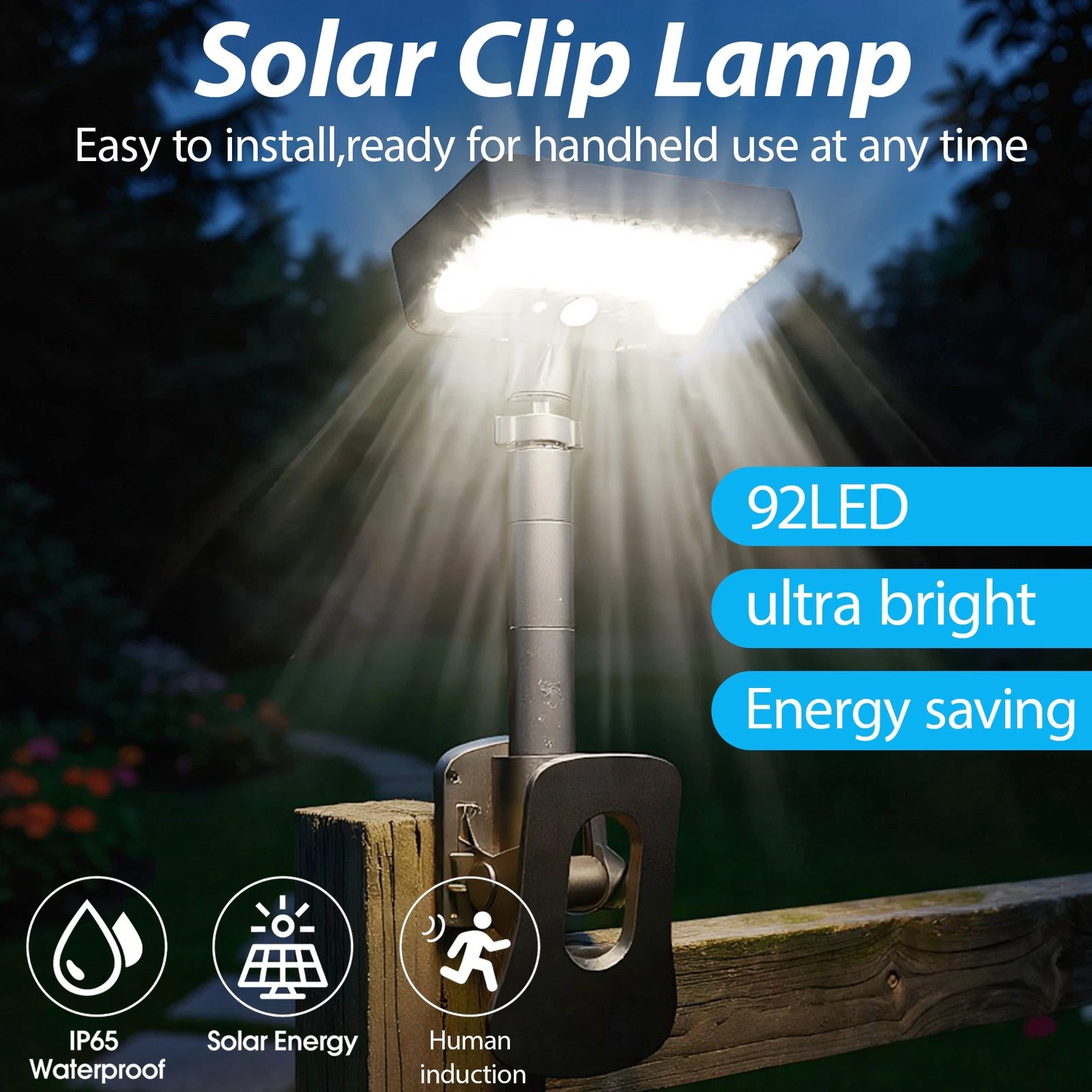 Applique murale solaire LED à Clip avec détecteur de mouvements YX-672L-1 - مصباح كشاف مع حساس حركة - 3