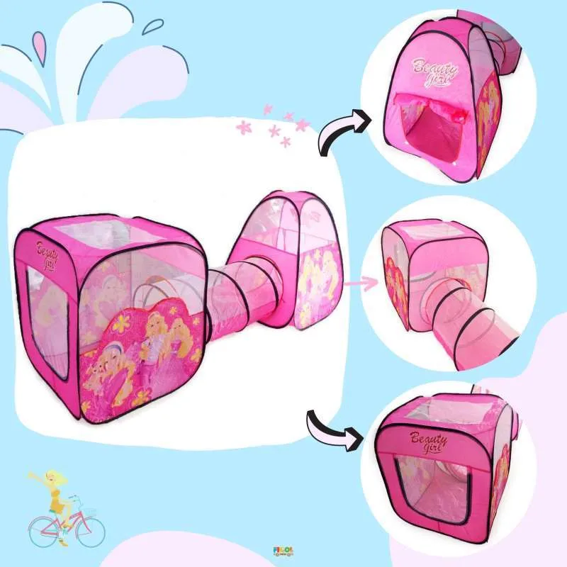 Tente Tunnel de jeu pliable pour enfants - خيمتان ونفق 3 في1 للأطفال - 2