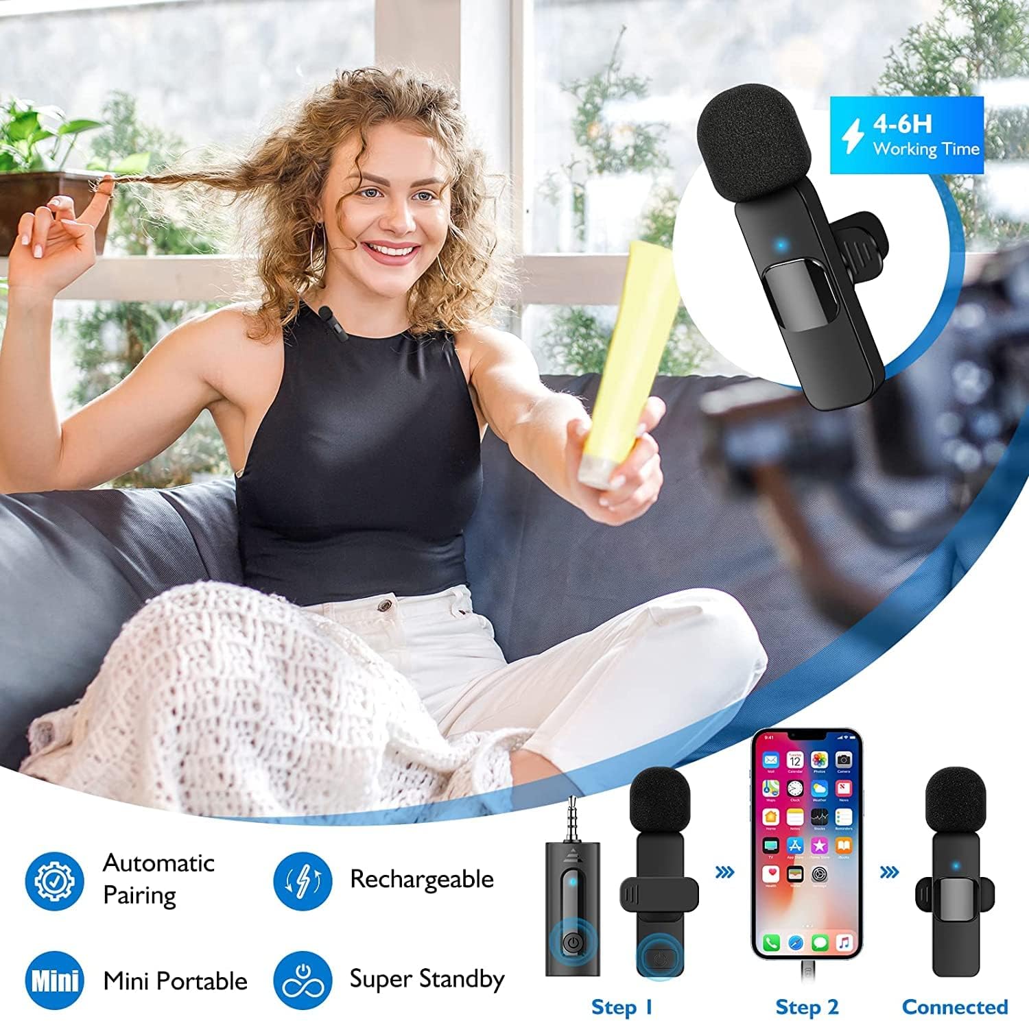 Double Microphone cravate sans fil professionnel K35 - ميكروفون لاسلكي مزدوج - 3