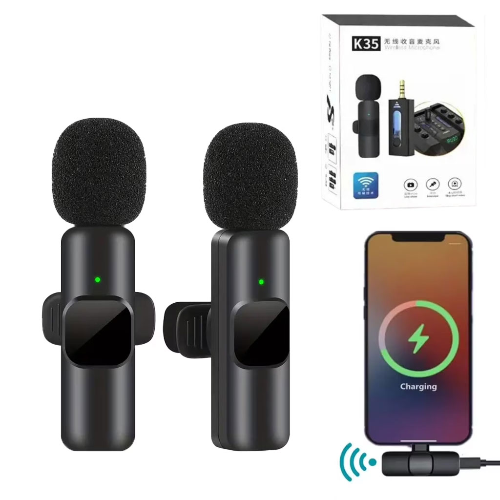 Double Microphone cravate sans fil professionnel K35 - ميكروفون لاسلكي مزدوج 1