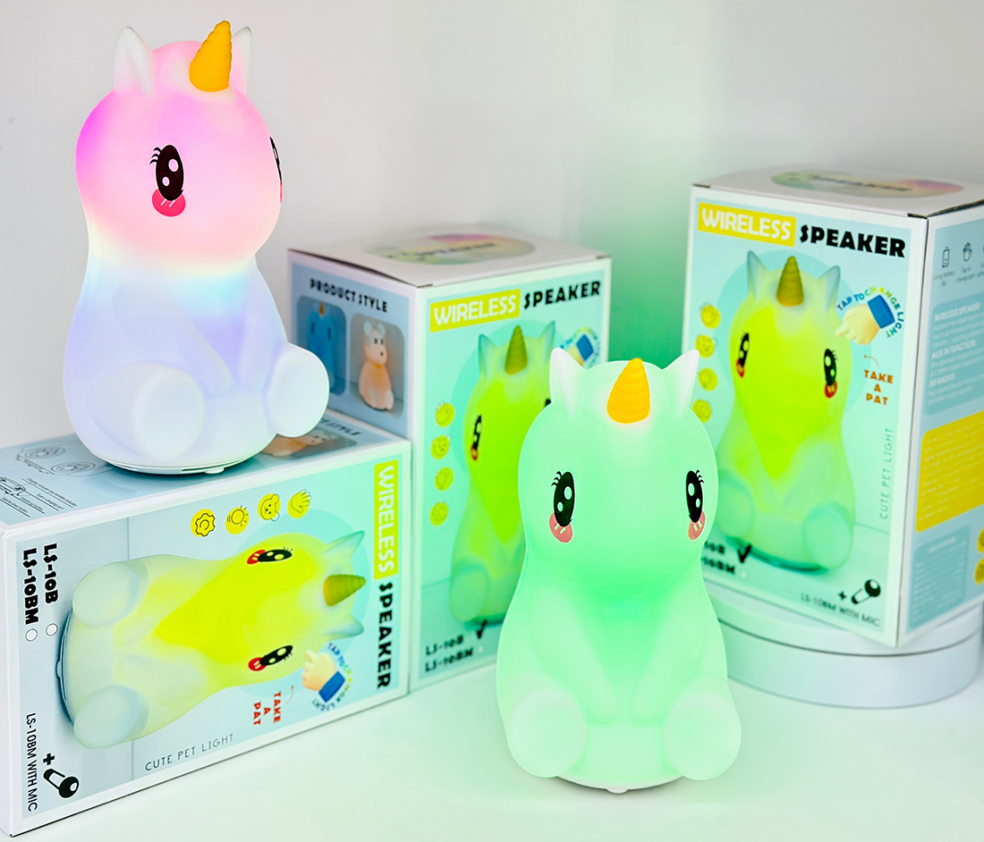 Haut-parleur sans fil de dessin animé licorne avec microphone karaoké LS-10BM - مكبر صوت مع ميكروفون لاسلكي مدمج - 10