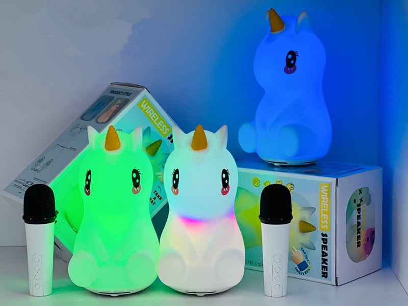 Haut-parleur sans fil de dessin animé licorne avec microphone karaoké LS-10BM - مكبر صوت مع ميكروفون لاسلكي مدمج 7