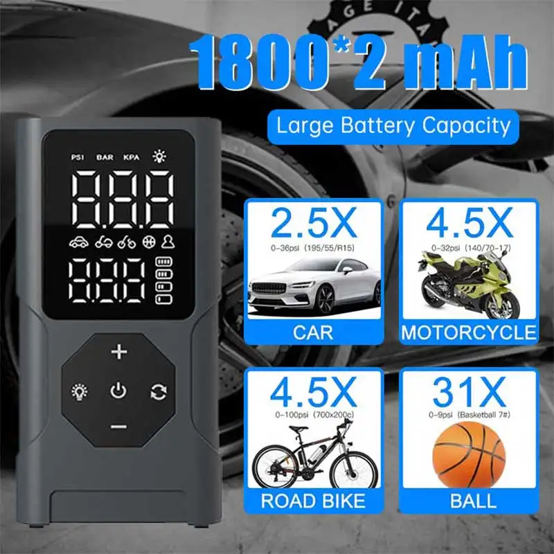 Compresseur d'air portable Fast Air Pump Rechargeable sans fil 150 PSI - جهاز ضغط عجلات محمول - 6