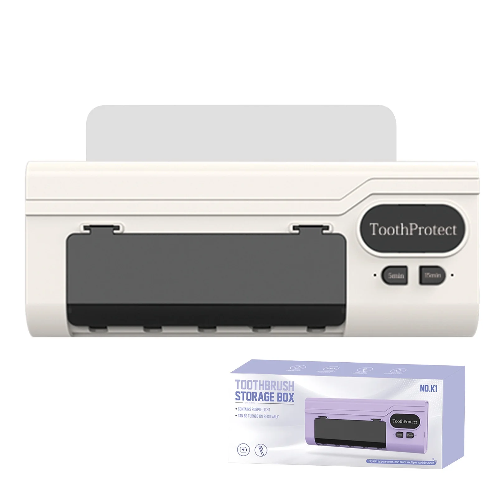 Désinfectant et support de brosse à dents intelligent rechargeable 5 emplacements - حامل فرش الأسنان - 3