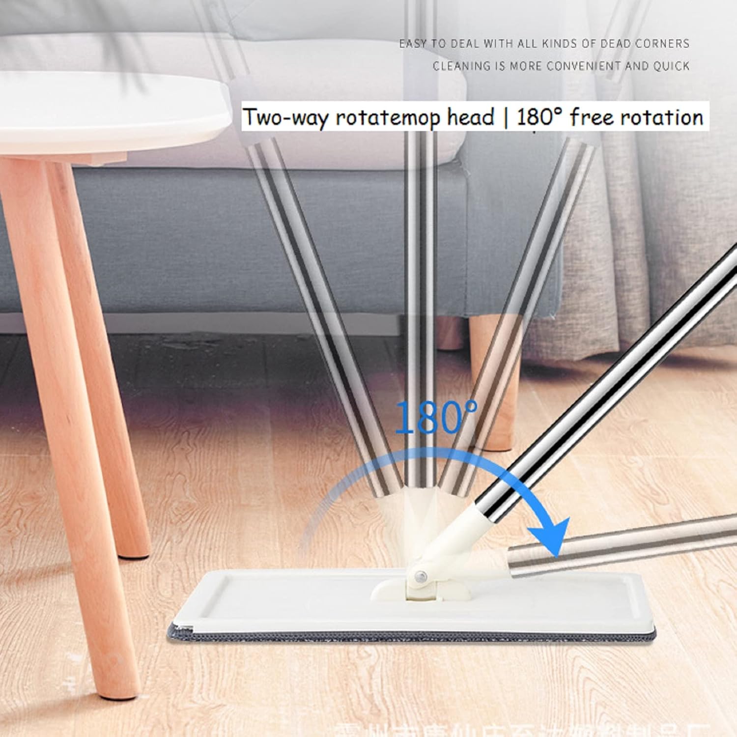 Balai-serpillère plat avec seau à deux compartiments et lingettes en microfibre - ممسحة مايكروفيبر مع دلو بغرفتين للفصل بين الماء النظيف - 6