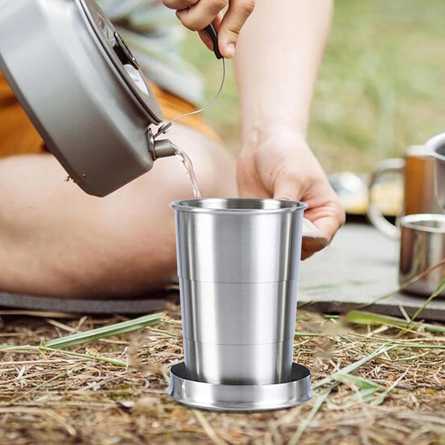 Mug de camping pratique idéal pour les boissons avec crochet de suspension - كوب مشروبات قابل للطي - 7