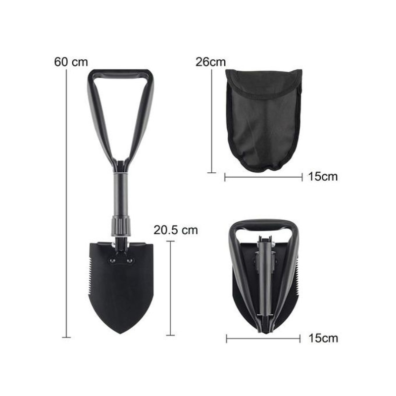 Pelle multifonction pliable avec sac de rangement ,outil de jardin , camping et urgences 5