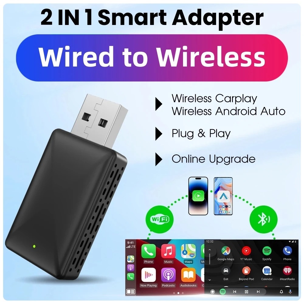 Adaptateur sans fil Android pour voiture Carplay et Android Auto - محول "كاربلاي" اللاسلكي 2 في 1 - 3