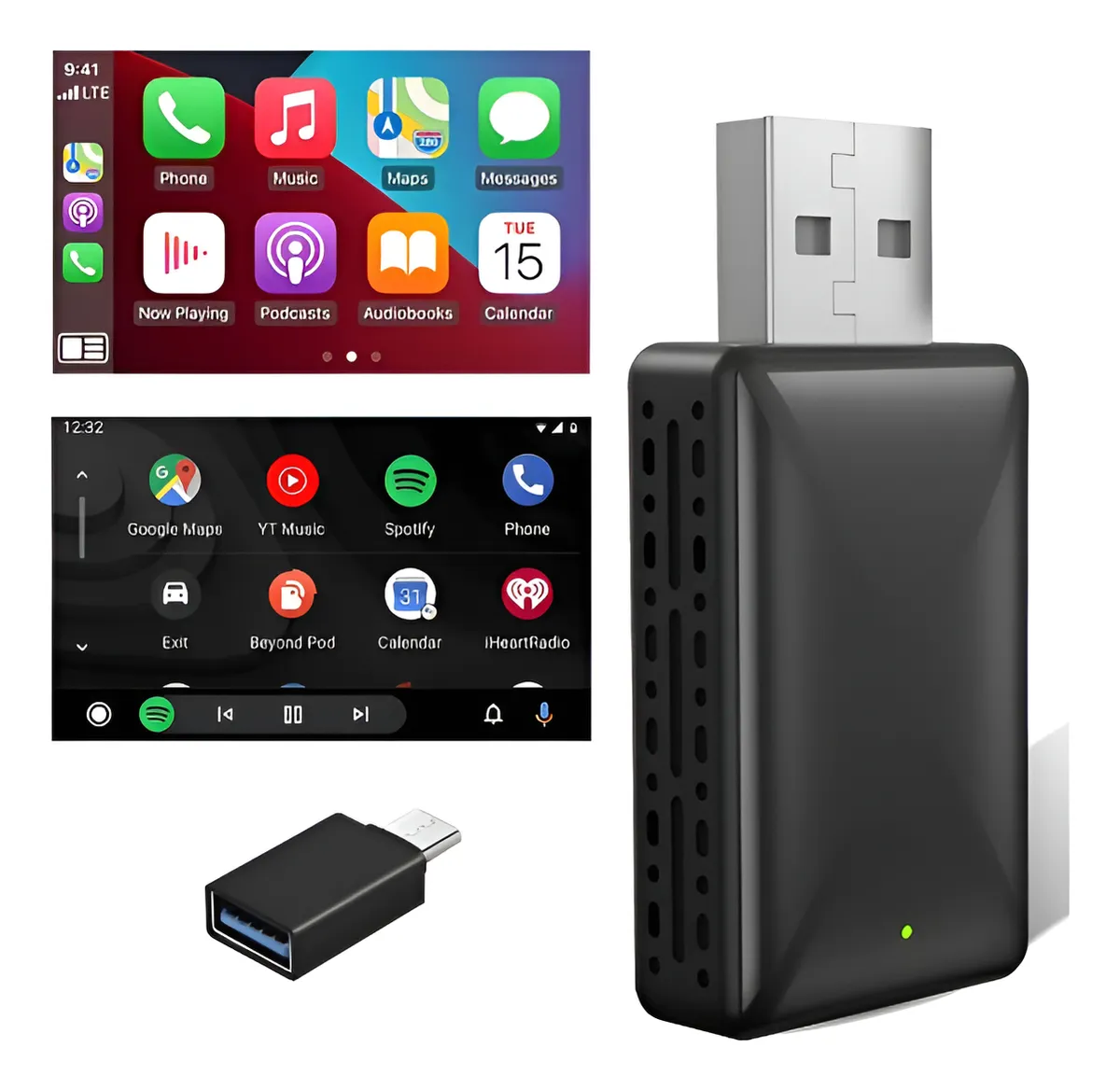 Adaptateur sans fil Android pour voiture Carplay et Android Auto - محول "كاربلاي" اللاسلكي 2 في 1 - 11