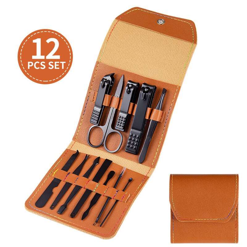 Ensemble de 12 pcs coupe-ongles professionnel en acier inoxydable - 5
