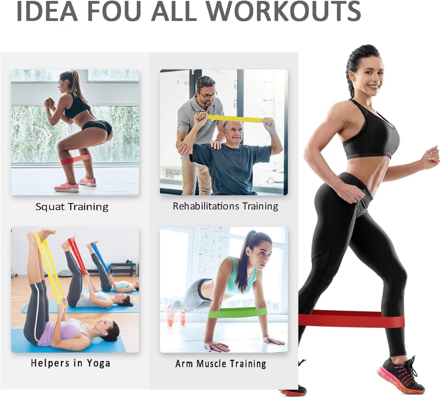Ensemble de bandes de résistance Elastiques 5Pcs pour exercices de sport - طقم أحزمة المقاومة للرياضيين - 4