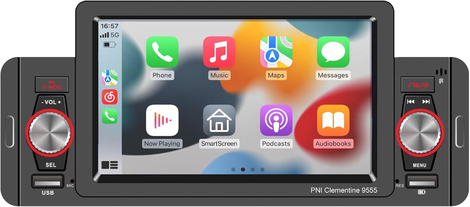 Autoradio 1 DIN MP5 Player Carplay et Android Auto Full HD - مشغل راديو للسيارة