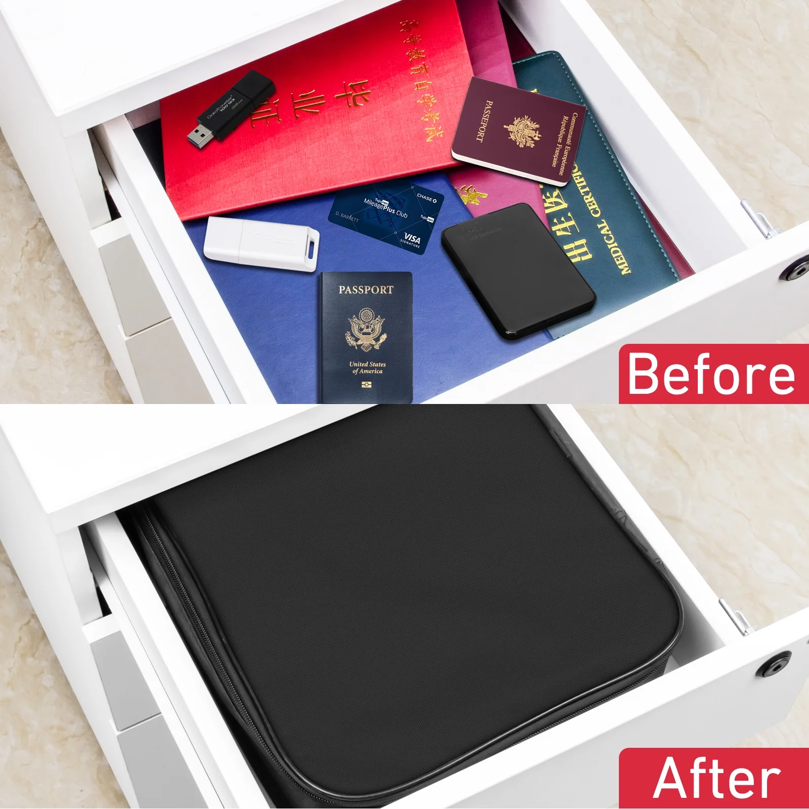 Organiseur de documents multifonctionnel avec serrure de sécurité - حقيبة تنظيم الملفات مع قفل أمان برمز سري - 9