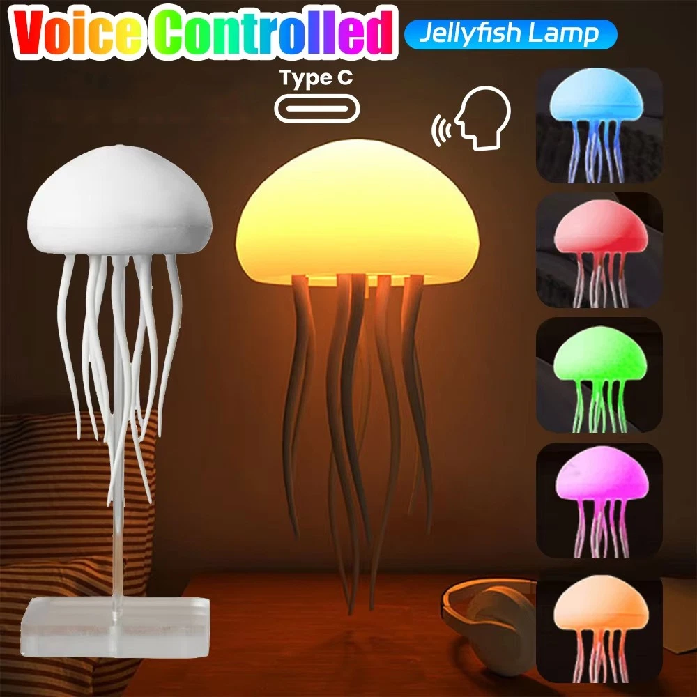 Lampe de chevet méduse à dégradé RGB avec tentacules animés - مصباح قنديل البحر - 1