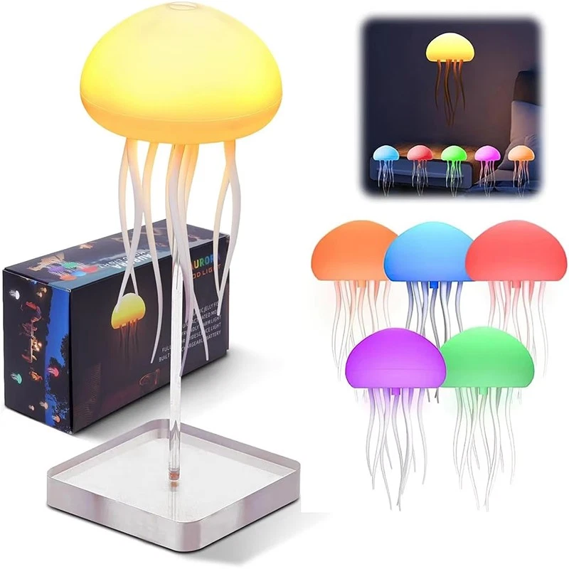 Lampe de chevet méduse à dégradé RGB avec tentacules animés - مصباح قنديل البحر 3