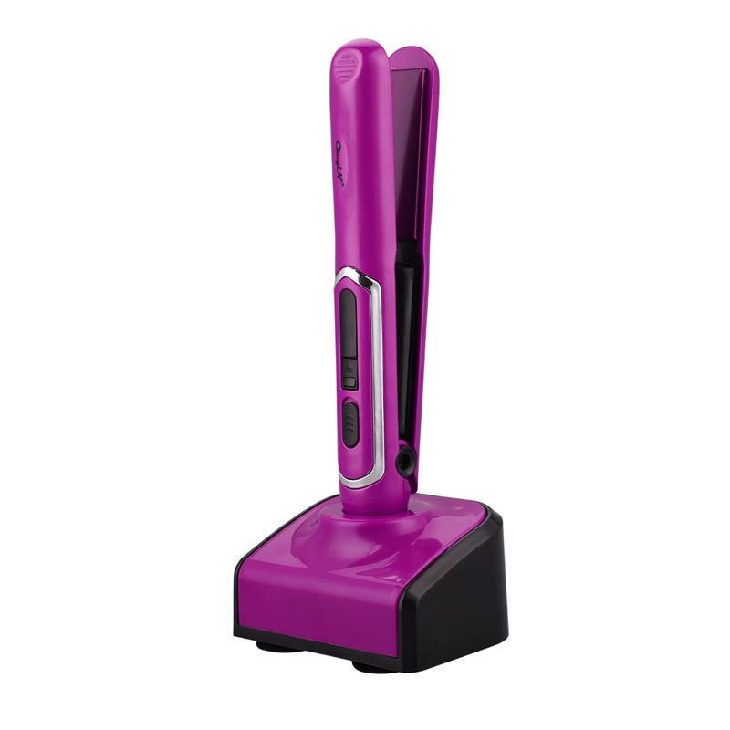 Mini Lisseur à cheveux rechargeable USB avec Base de Chargement - مكواة شعر لاسلكية 2 في 1 - 10