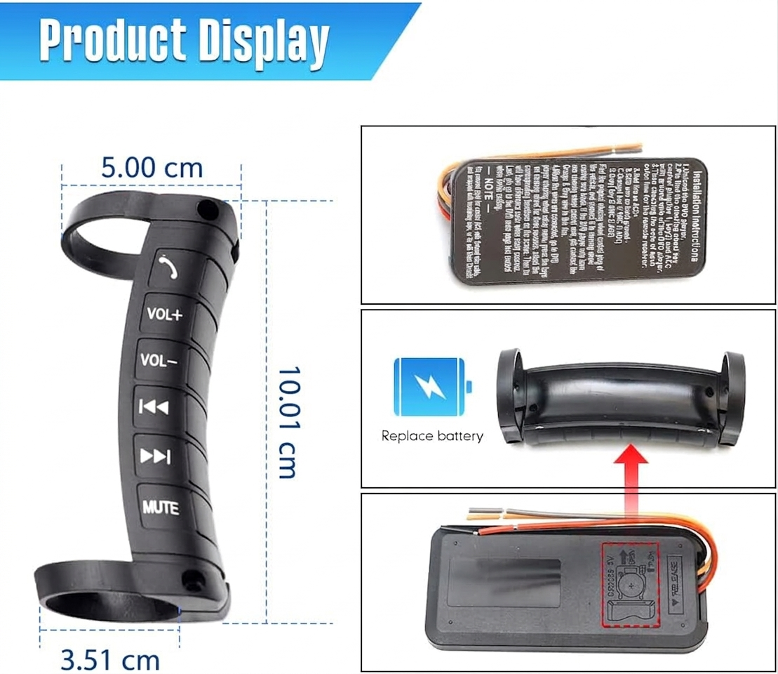 Kit d'installation de boutons de commande au volant pour voitures - أزرار التحكم بالصوت والمقود - 7